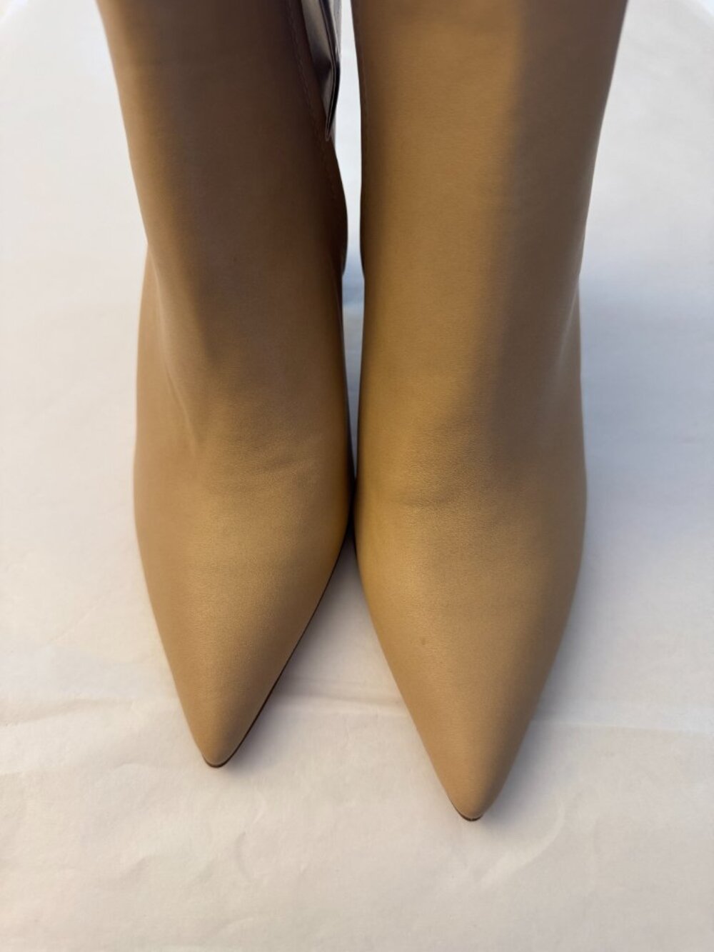 Mango MNG Beige Pointed Toe Block Heel Ankle Boots EU 38 US 7.5 With Tags